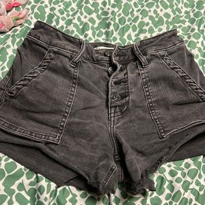 grey denim shorts